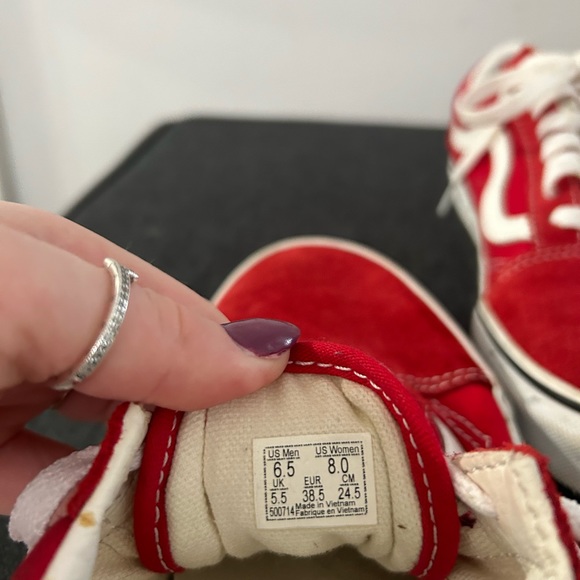 Red Low-top Vans - Picture 5 of 5